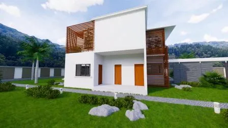 Casa prefabricada de acero moderna popular para casa prefabricada de vacaciones residenciales